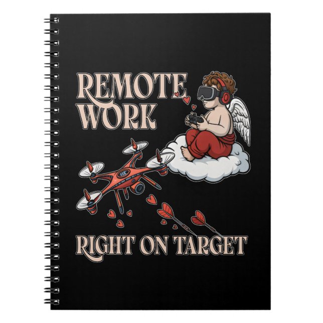 Caderno Espiral Cupid Remote Work, Valentine’s Day (Frente)