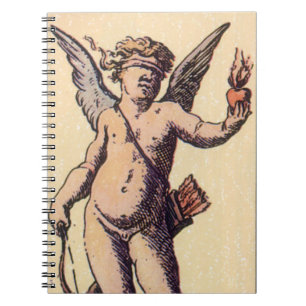 Caderno Espiral Cupido Vintage Clindfolado, Dia de os namorados Ta