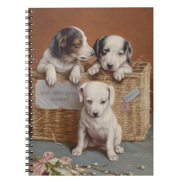 Caderno Espiral Cuppies numa cesta (Frente)