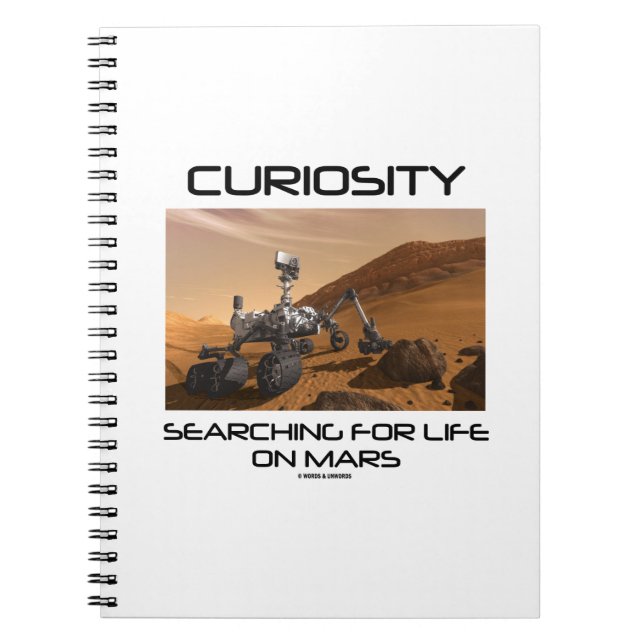Caderno Espiral Curiosidade Buscando Vida Em Marte (Rover Marte) (Frente)