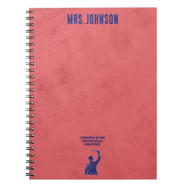 Caderno Espiral Curiosity Engine of All Discovery Science Quote (Frente)