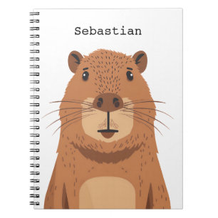 Caderno Espiral Curioso Capybara Portrait