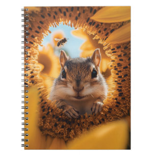 Caderno Espiral Curioso Chipk Purgando Através Do Girassol Comido