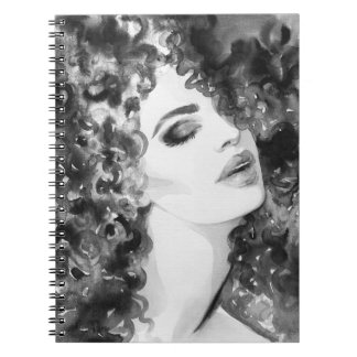 Caderno Espiral Curly Grace: Beleza da Aquarela da Moda