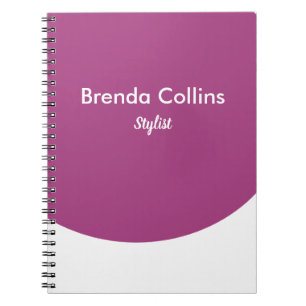 Caderno Espiral Curva roxa e branco