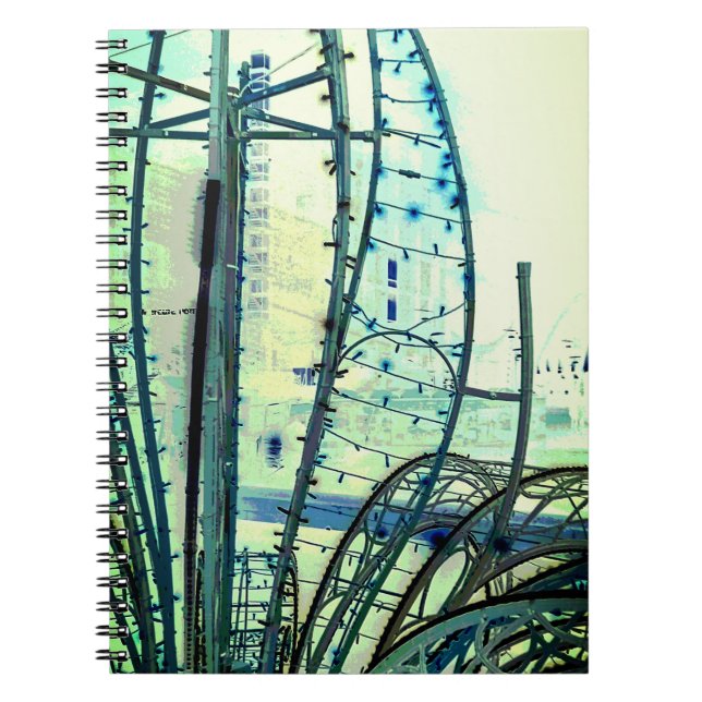 Caderno Espiral Curvas azuis (Frente)