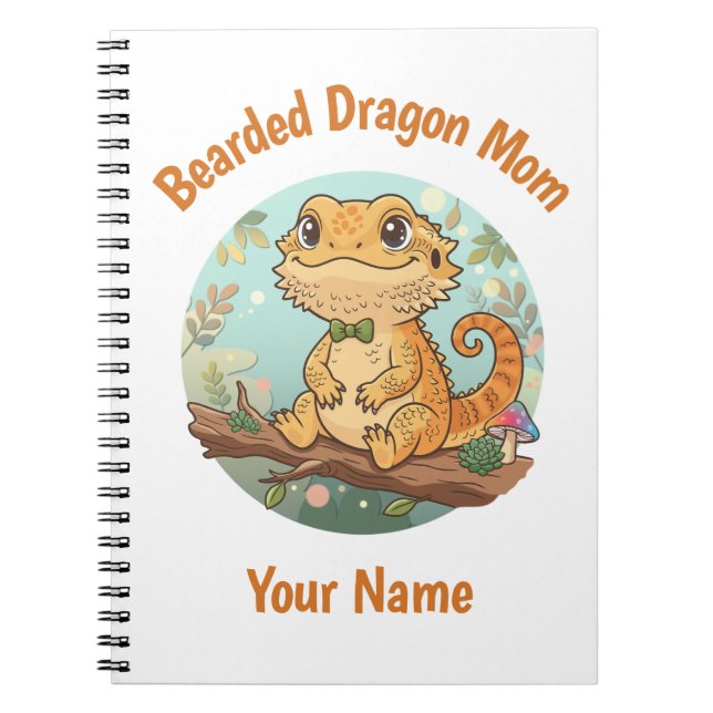 Caderno Espiral Custom Bearded Dragon Mom Notebook (Frente)