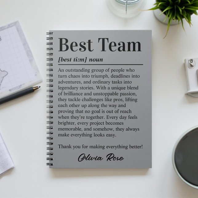 Caderno Espiral Custom Best Team Appreciation Employee Thank You (Criador carregado)