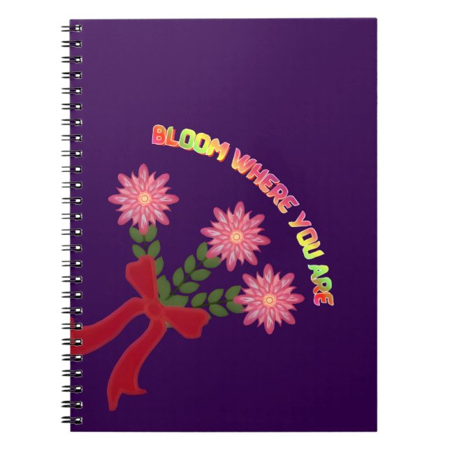 Caderno Espiral Custom Bloom Where You Are Spring Floral Gift (Frente)