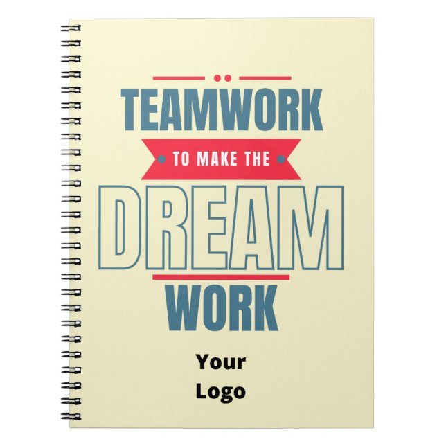Caderno Espiral Custom Business Logo Teamwork Motivational Office (Frente)