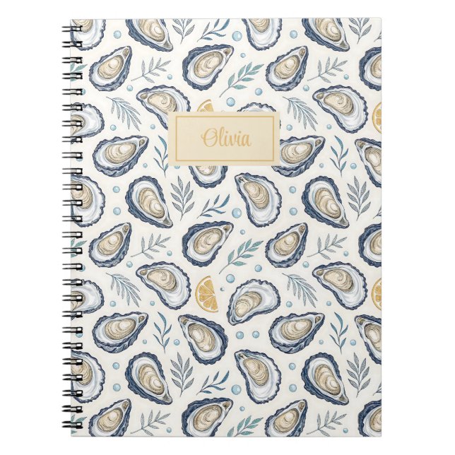 Caderno Espiral Custom Elegant Marine Oysters (Frente)