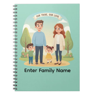 Caderno Espiral Custom Family Portrait Our Tribe Our Love