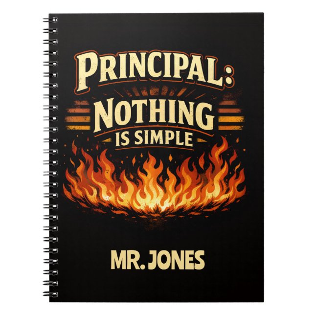 Caderno Espiral Custom Funny Principal: Nothing Is Simple (Frente)