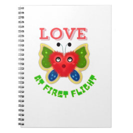 Caderno Espiral Custom Fuzzy Heart Butterfly Gift