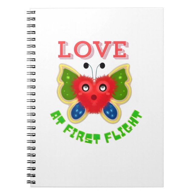 Caderno Espiral Custom Fuzzy Heart Butterfly Gift (Frente)
