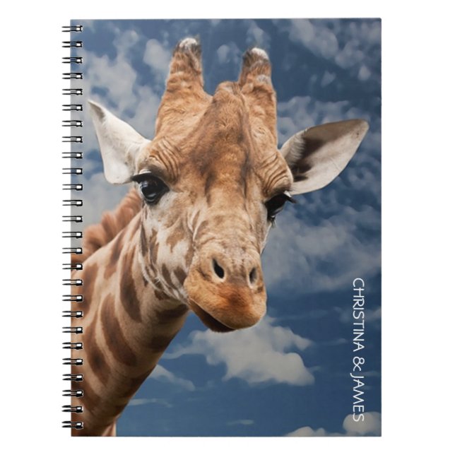 Caderno Espiral Custom Giraffe Personalized Notebook (Frente)