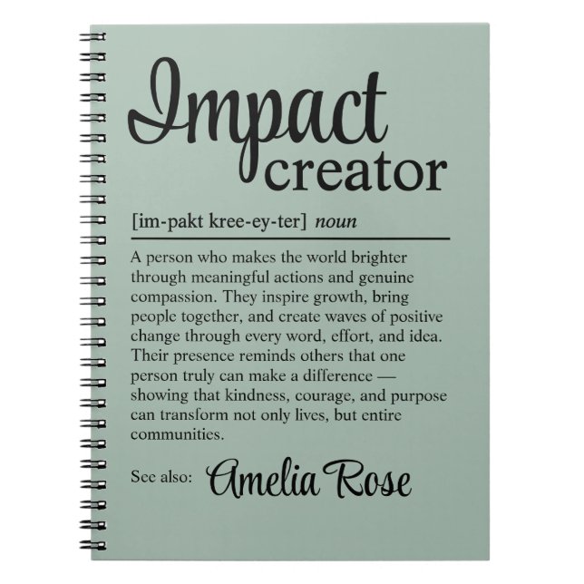 Caderno Espiral Custom Impact Creator Definition Appreciation (Frente)