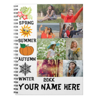 Caderno Espiral Custom Instagram 8 photo collage year season