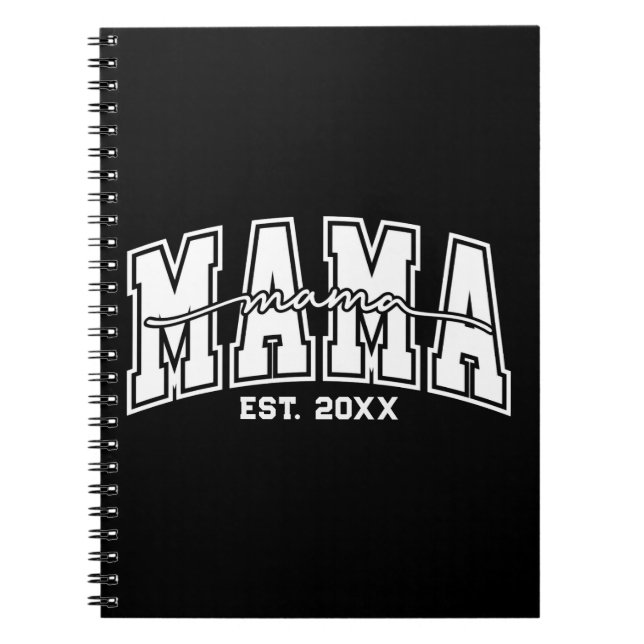 Caderno Espiral Custom Mama Est. Year Personalized Mom Established (Frente)