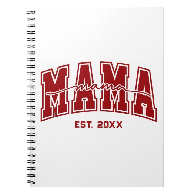 Caderno Espiral Custom Mama Est. Year Personalized Mom Established (Frente)