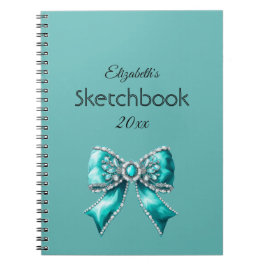 Caderno Espiral custom & personalized  name notebook with bow