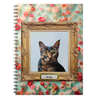 Caderno Espiral Custom Pet Portrait Notebook – Your Cat in a Frame