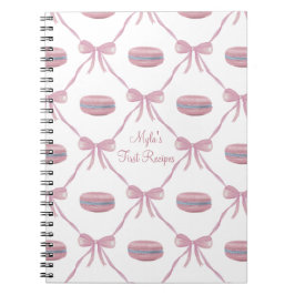 Caderno Espiral Custom Pink Macarons Frilly Coquette Recipe