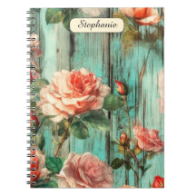 Custom Reflective Shabby Chic Turquoise Rose