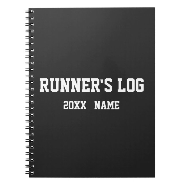 Caderno Espiral Custom Runner's Log Running Gifts Athlete Marathon (Frente)
