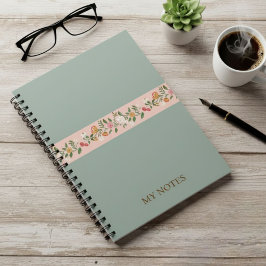 Caderno Espiral Customizable notebook / Elegant notebook / Floral