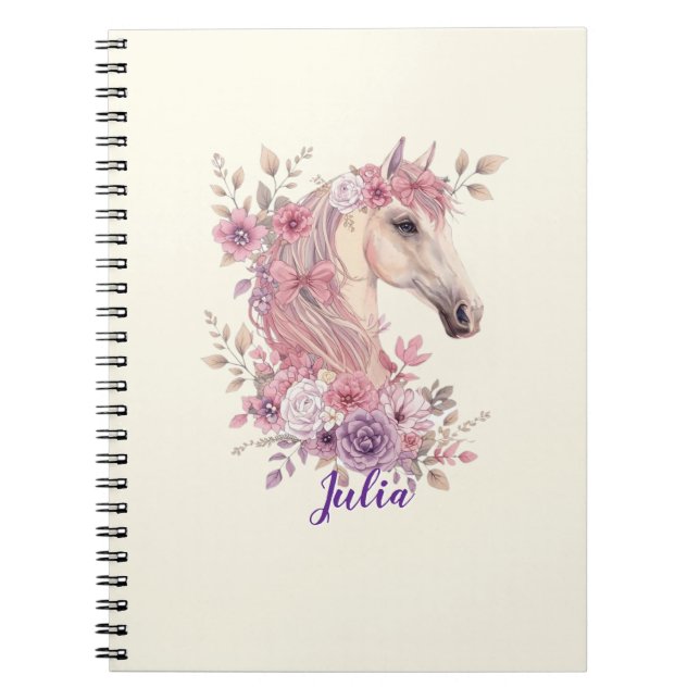 Caderno Espiral Customizable Pretty Ponies and Petals (Frente)