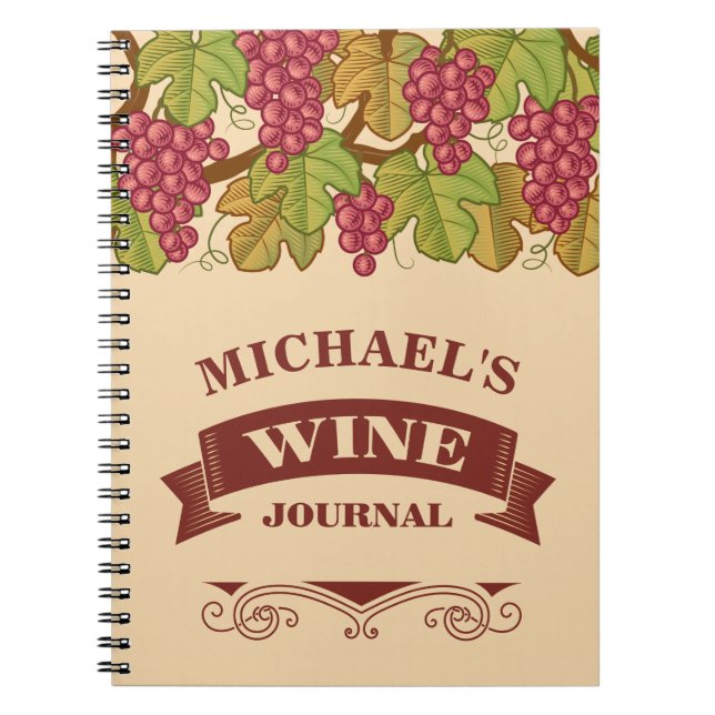 Caderno Espiral Customizable Wine Journal (Frente)
