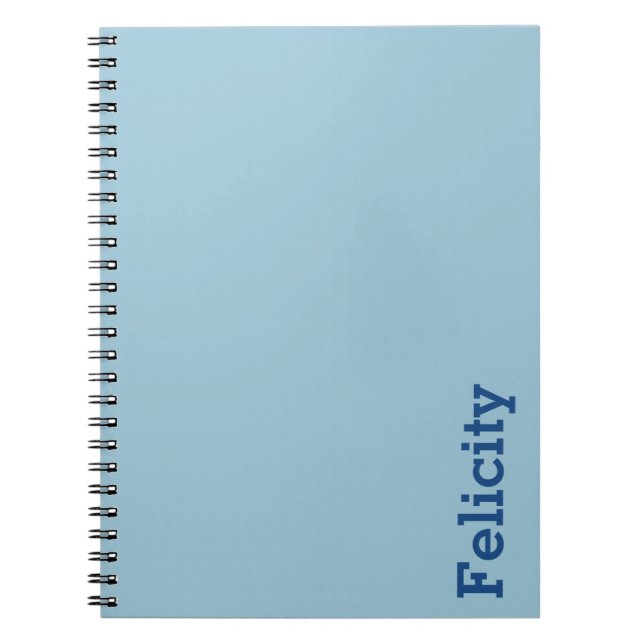 Caderno Espiral Customizável azul verde cinzento (Frente)
