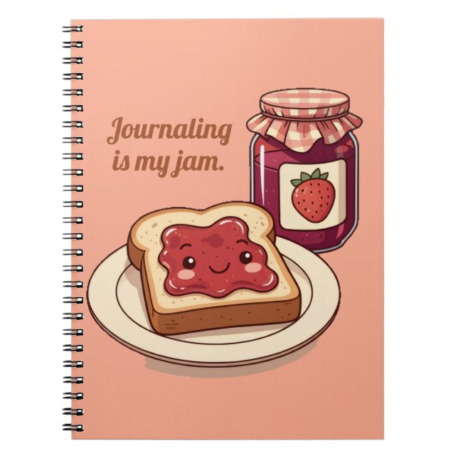 Caderno Espiral [Customize] is my jam - cute jam and toast cartoon (Frente)