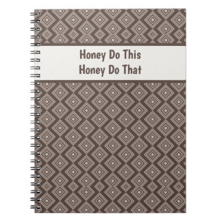Caderno Espiral Customizeable Stylish Brown Geometric Pattern