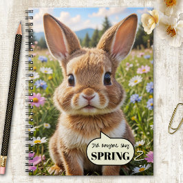 Caderno Espiral Cute Adorable Bunny Rabbit Spring Notebook