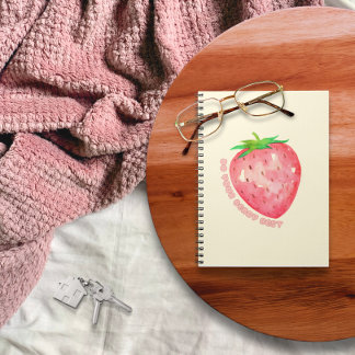 Caderno Espiral Cute and Motivational Strawberry Notebook