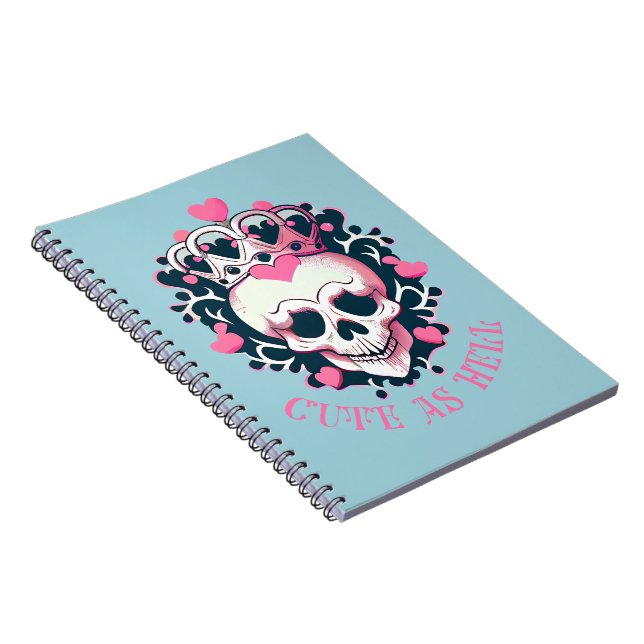 Caderno Espiral Cute as Hell Schädel mit Krone (Lado Direito)