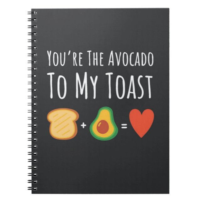 Caderno Espiral Cute Avocado Themed Gifts For Her Heart For Him (Frente)