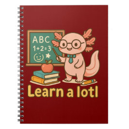 Caderno Espiral Cute Axolotl Teacher T-Shirt | Learn a Lotl Kawaii