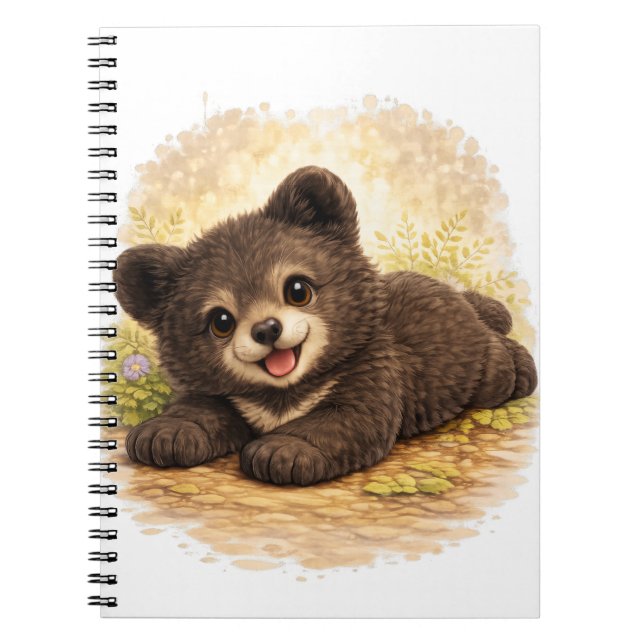 Caderno Espiral Cute Baby Bear Spiral Notebook Kawaii (Frente)
