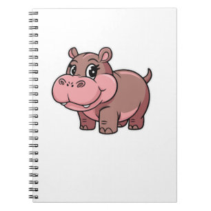 Caderno Espiral Cute Baby Hippo Moo Deng Long Sleeve T Shirt