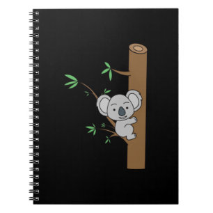 Caderno Espiral Cute Baby Koala Subindo Uma Árvore Eucalyptus