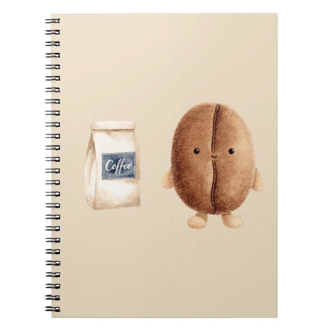 Caderno Espiral Cute Bean de Café (Frente)