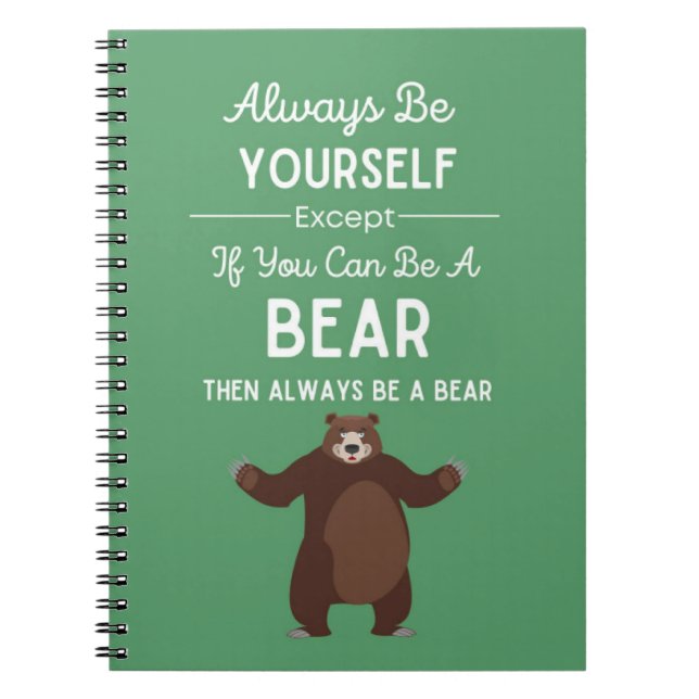 Caderno Espiral Cute Bear Gifts Humor Meme Funny Joke Animal Humor (Frente)