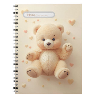 Caderno Espiral Cute Bear Pastel Notebook