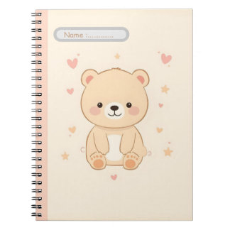 Caderno Espiral Cute Bear Pastel Notebook