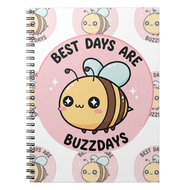 Caderno Espiral Cute Bee Notebook – Kawaii Bumblebee Journal (Frente)