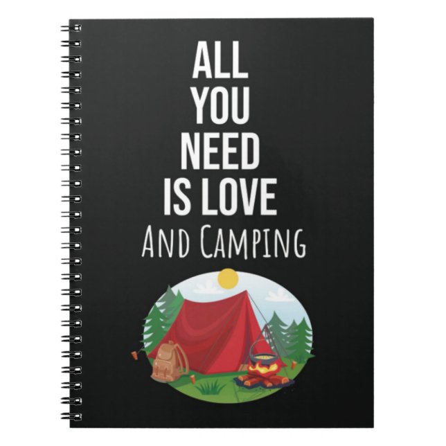 Caderno Espiral Cute Camping Gift Ideas Camper Outdoor Nature (Frente)