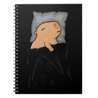 Caderno Espiral Cute Capybara Gift Mulheres Crianças Dormindo Capy